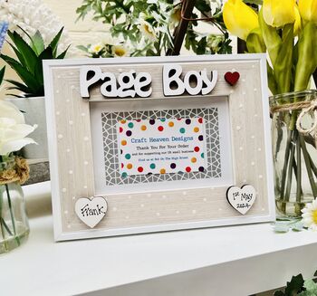 Personalised Page Boy Gift Photo Wedding Frame, 2 of 2