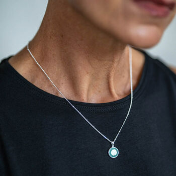 Recycled Silver Amazonite Pendant Necklace, 3 of 9
