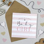 Candy Stripe Baby Girl Card, thumbnail 1 of 2