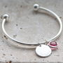 Child's Personalised Disc Birthstone Bangle, thumbnail 7 of 11