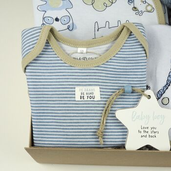 Blue Safari Organic New Baby Boy Gift Box, 4 of 7