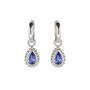 December Birthstone Tanzanite Sterling Silver Huggie Hoop Earrings, thumbnail 2 of 12