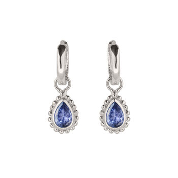 December Birthstone Tanzanite Sterling Silver Huggie Hoop Earrings, 2 of 12