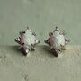 Opal Oval Silver Stud Earrings, thumbnail 1 of 6