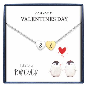 Personalise Multi Hearts Silver Gold Rose Gold Necklace Initials Engraved, 4 of 6