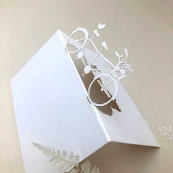 Bicycle Laser Cut Wedding Place Card, 6 of 7
