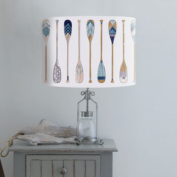 Vintage Style Oars, Bright On Blue, Lamp Shade, 8 of 10