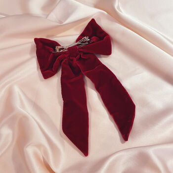 Silk Velvet Euphrasie Hair Bow, 2 of 7
