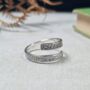 Floral Sterling Silver Adjustable Band Ring, thumbnail 2 of 7