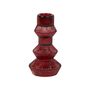 Geometric Deep Red Glass Candlestick Holder, thumbnail 1 of 4