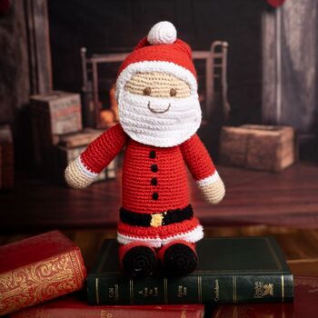 Handmade Doll Santa Rattle Fair Trade Toy, 3 of 5