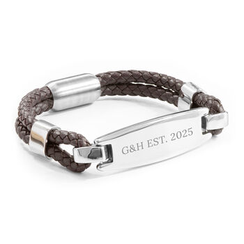 Personalised Men's Leather ID Bracelet, 10 of 10