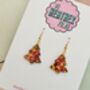 Gold And Red Christmas Tree Glitter Resin Earrings / Festive Jewellery / Christmas Gift, thumbnail 9 of 10