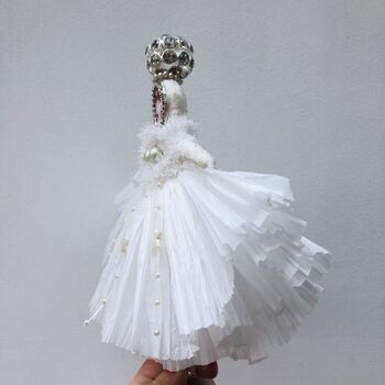 Diamante Crown Spun Cotton Christmas Decoration, 4 of 7