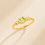 Peridot Five Stone Ring In Sterling Silver And Gold Vermeil, thumbnail 3 of 12