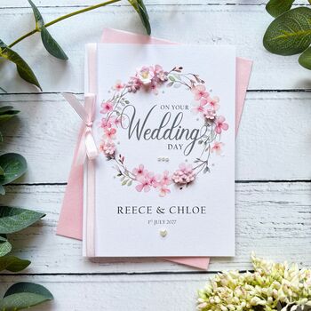 Personalised Wedding Card: Cherry Blossom Design, 7 of 11