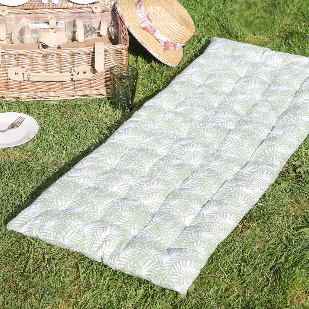 tropical fern padded garden bench cushion by dibor