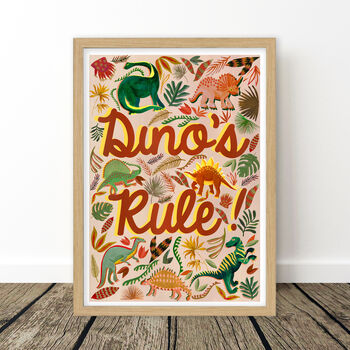 Dino's Rule Kids Wall Art Print, 7 of 10