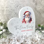 Personalised Any Message Traditional Santa White Wooden Freestanding Heart, thumbnail 3 of 4