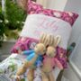 Pink Woodland Creatures Name Cushion, thumbnail 6 of 6