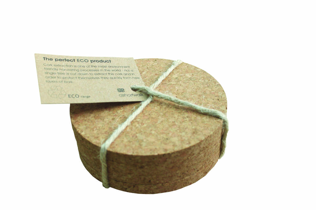 Set Of Four Natural Cork Coasters Made In The UK By Circular&Co