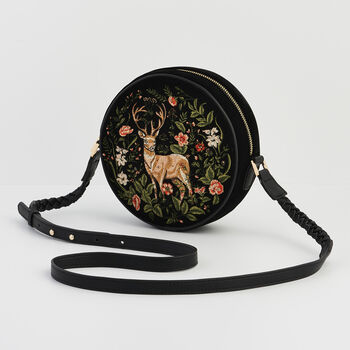 Aurora Fawn Embroidered Black Circle Bag, 5 of 7