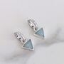 The Triangle Aquamarine Sterling Silver Earrings, thumbnail 1 of 6