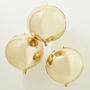 Gold Foiled Round Orb Balloons Three Pack, thumbnail 1 of 2