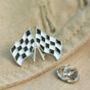 Chequer Flag Lapel Pin Badge, thumbnail 1 of 4