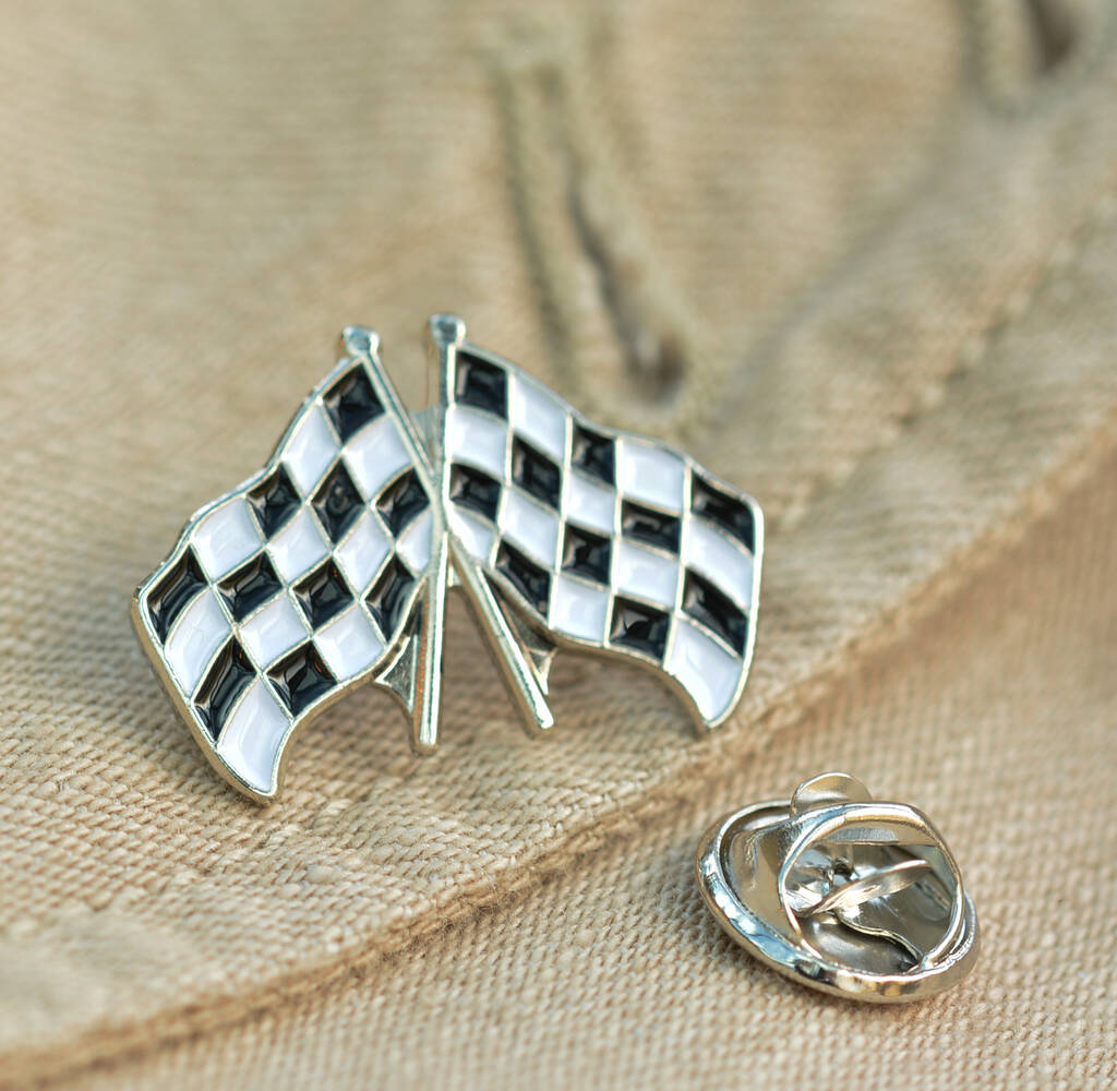 Chequer Flag Lapel Pin Badge, 1 of 4