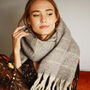 Personalised Chunky Metallic Check Hand Felt Scarf, thumbnail 4 of 10