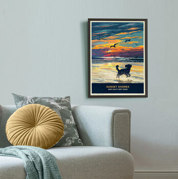 Cockapoo Limited Edition Beach Sunset Gift Print, 10 of 12
