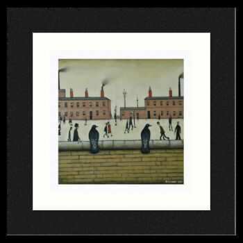 Framed 'Pigeons On A Wall' Print. Lowry Style, 2 of 4
