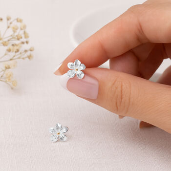 Sterling Silver Cherry Blossom Stud Earrings – 8mm, 2 of 10