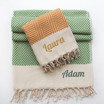 Personalised Cotton Throw, Cotton Anniversary Gift, 2 of 12