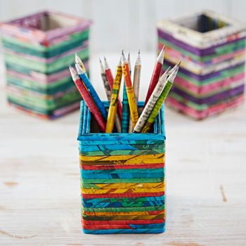 Recycled Newspaper Square Pencil Holder, 7 of 11