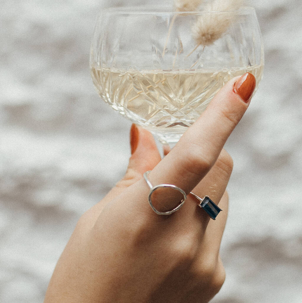 Halo Ring In Sterling Silver By Naked Palm Jewellery