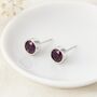 Sterling Silver February Birthstone Stud Earrings – 7mm, thumbnail 1 of 7