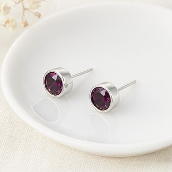 Sterling Silver Amethyst Stud Earrings: February Birthstone – 7mm, 3 of 7