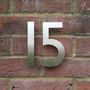 Designer Gill Sans Stainless Steel House Number, thumbnail 4 of 12