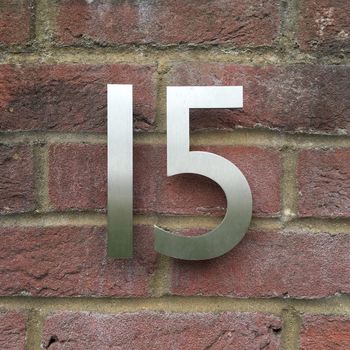 Designer Gill Sans Stainless Steel House Number, 4 of 12
