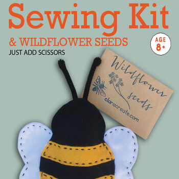 Bee Sewing Kit And Wildflower Seed Pack, 2 of 3