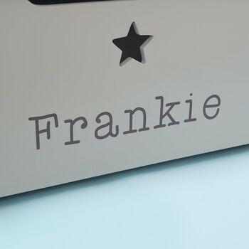 Personalised Large Grey Star Design Toy Box, 3 of 3