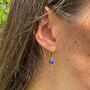 Barcelona September Birthstone Earrings Lapis Lazuli, thumbnail 2 of 4