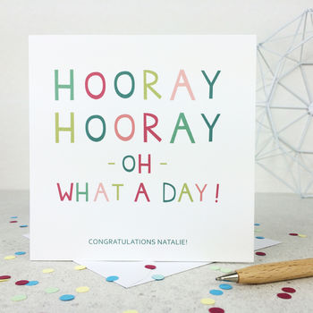 Congratulations 'Hooray Hooray Oh What A Day!' Card, 2 of 5