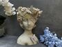 26cm Grey Green Ladies Head Plant Pot With Pink Flowers, thumbnail 1 of 12