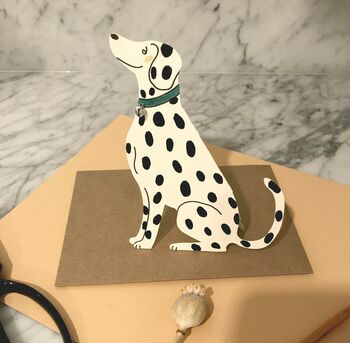 Sitting Dalmatian Card With Tiny Bell All Occasion Card, 3 of 3
