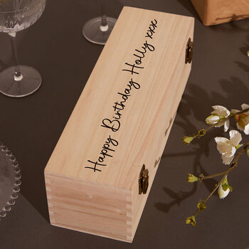 Personalised Wooden Bottle Gift Box, 5 of 8