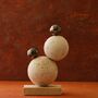 Travertine Bubble Double Orb Sculpture, thumbnail 1 of 2