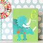 Mini Dinosaur 6th Birthday Card, thumbnail 1 of 4